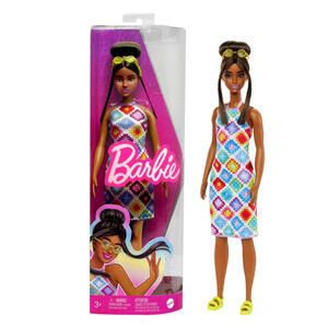 MATTEL Barbie Fashionistas Doll #210 With Bun and Crochet Halter Dress - Ages 3+